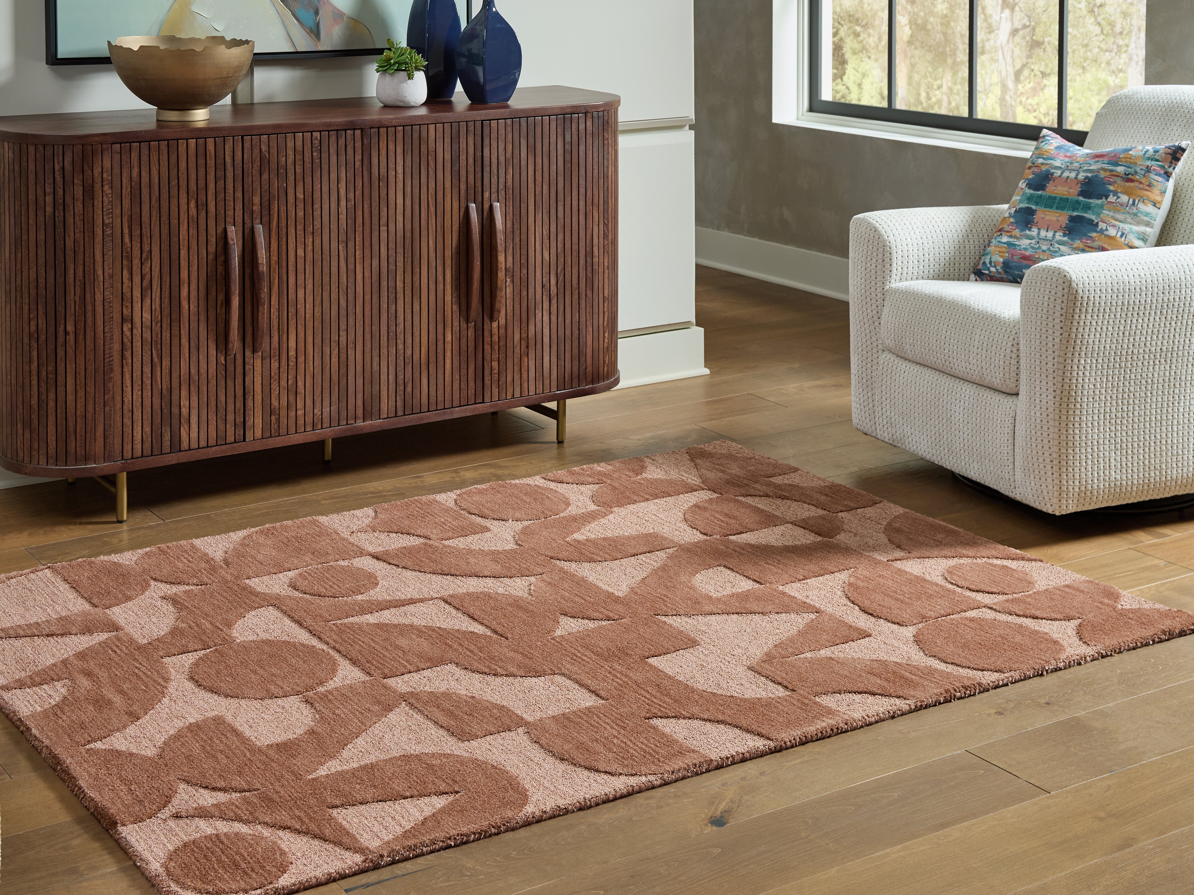 Lullora Furniture - Ashley Furniture - Perrenton Rug - 5' x 7' Rug / Clay - R407202