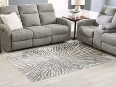 Lullora Furniture - Ashley Furniture - Verland Rug - Washable 5' x 7' Area Rug / Gray/White - R407432