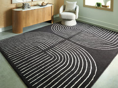 Lullora Furniture - Ashley Furniture - Eldonmore Rug - 5' x 7' Area Rug / Black/Ivory - R407572