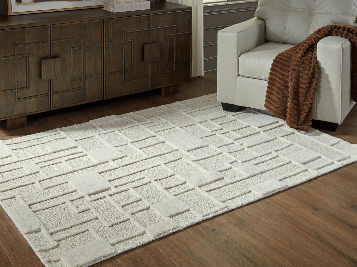 Lullora Furniture - Ashley Furniture - Empriss Rug - 5' x 7' Area Rug / Ivory - R407622