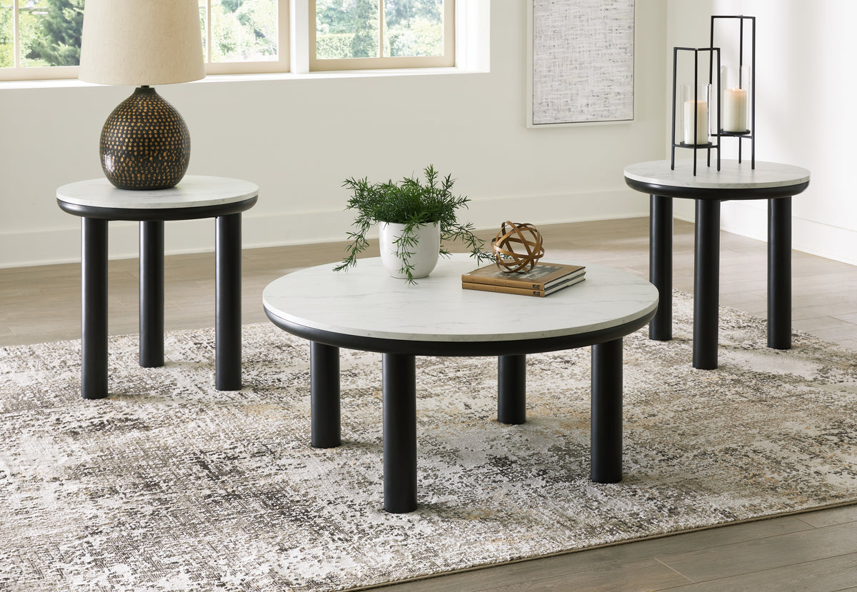 Lullora Furniture - Ashley Furniture - Xandrum Table (Set of 3) - Occasional Table Set (3/CN) / Black/White - T159-13