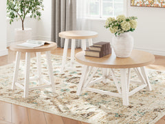 Lullora Furniture - Ashley Furniture - Fawndell Table (Set of 3) - Occasional Table Set (3/CN) / Antique White/Brown - T193-13
