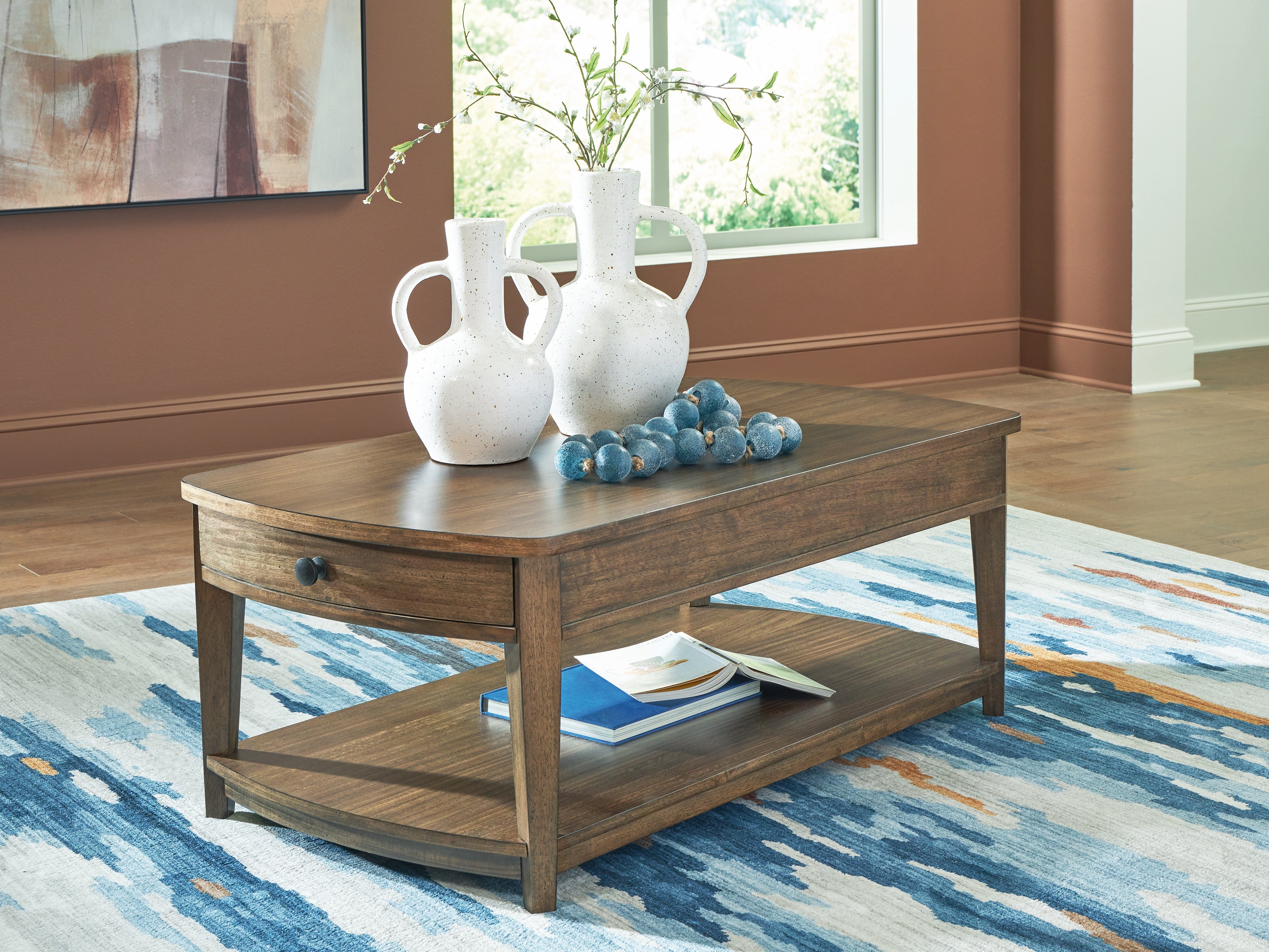 Lullora Furniture - Ashley Furniture - Burkbyer Coffee Table - Rectangular Cocktail Table / Brown - T513-1