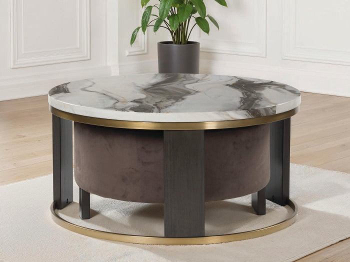 Lullora Furniture - Ashley Furniture - Jazmore Nesting Coffee Table (Set of 2) - Nesting Cocktail Tables (Set of 2) / Brown/Brass Finish - T671-22