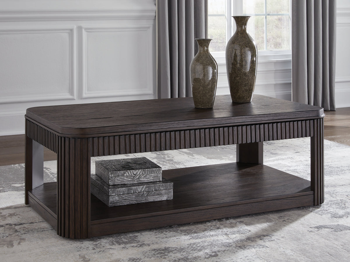 Lullora Furniture - Ashley Furniture - Carlibrie Lift-Top Coffee Table - Lift Top Cocktail Table / Warm Brown - T700-9