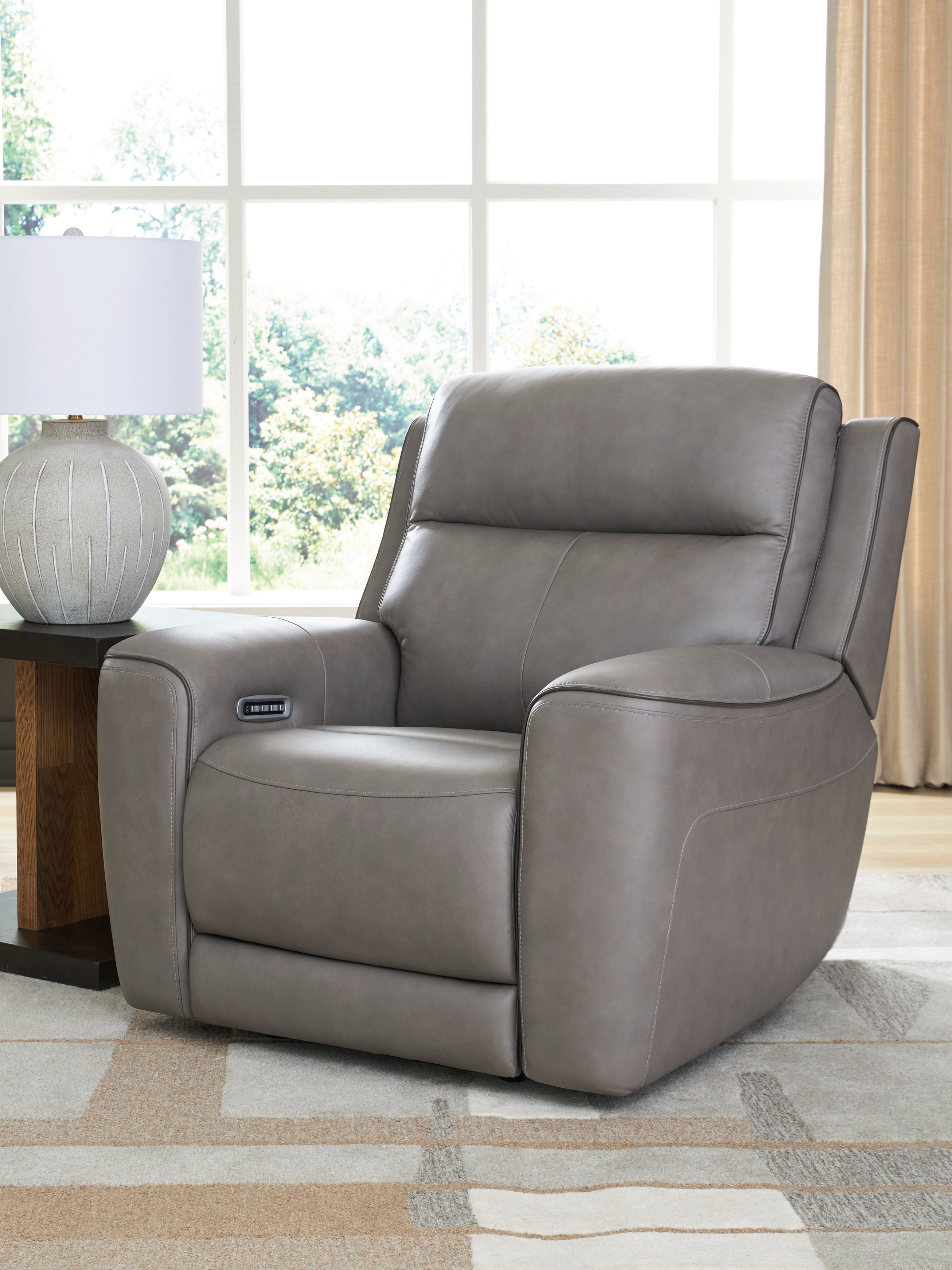 Lullora Furniture - Ashley Furniture - 5Z-Comfort Living Room - PWR REC Sofa with ADJ Headrest / Onyx - PCU1090215