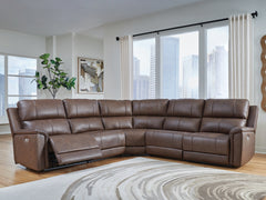 Lullora Furniture - Ashley Furniture - Bleckley Sectional - 5-Piece Power Reclining Sectional / Espresso - PCU12001S4