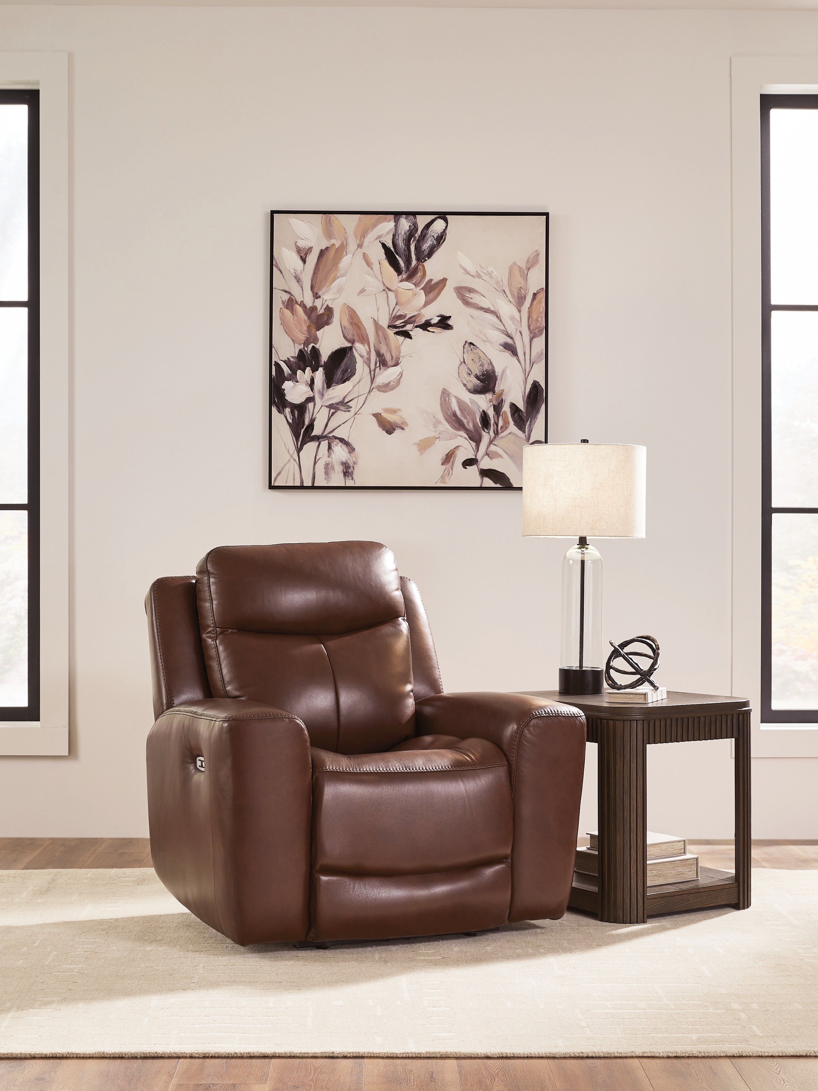 Lullora Furniture - Ashley Furniture - Next Move Living Room - PWR Recliner/ADJ Headrest / Mahogany - PCU1210213