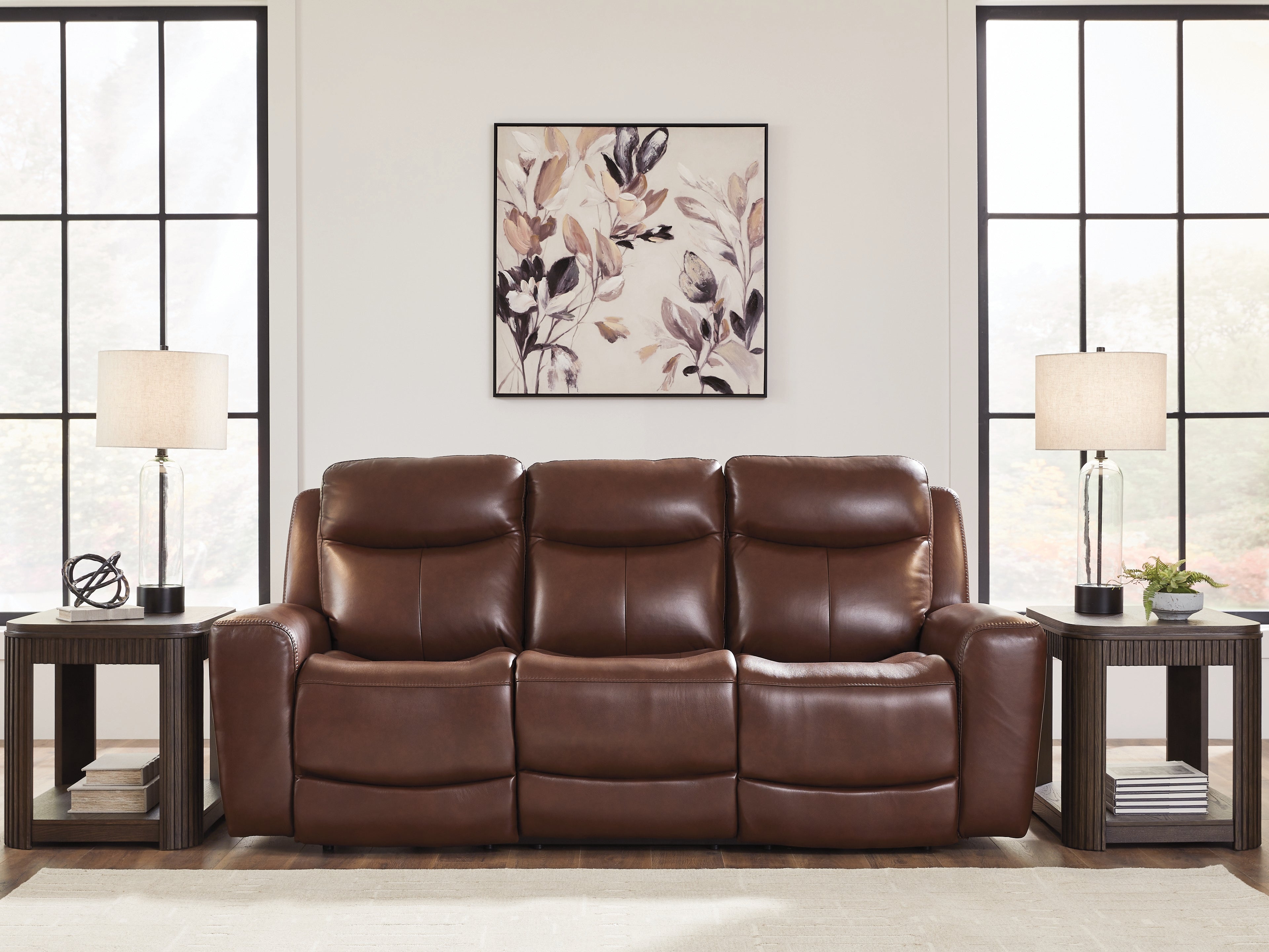 Lullora Furniture - Ashley Furniture - Next Move Living Room - PWR REC Sofa with ADJ Headrest / Mahogany - PCU1210215