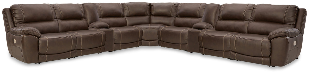 Lullora Furniture - Ashley Furniture - Dunleith 9-piece Power Reclining Sectional - 9-piece Power Reclining Sectional / Chocolate - U71604S10
