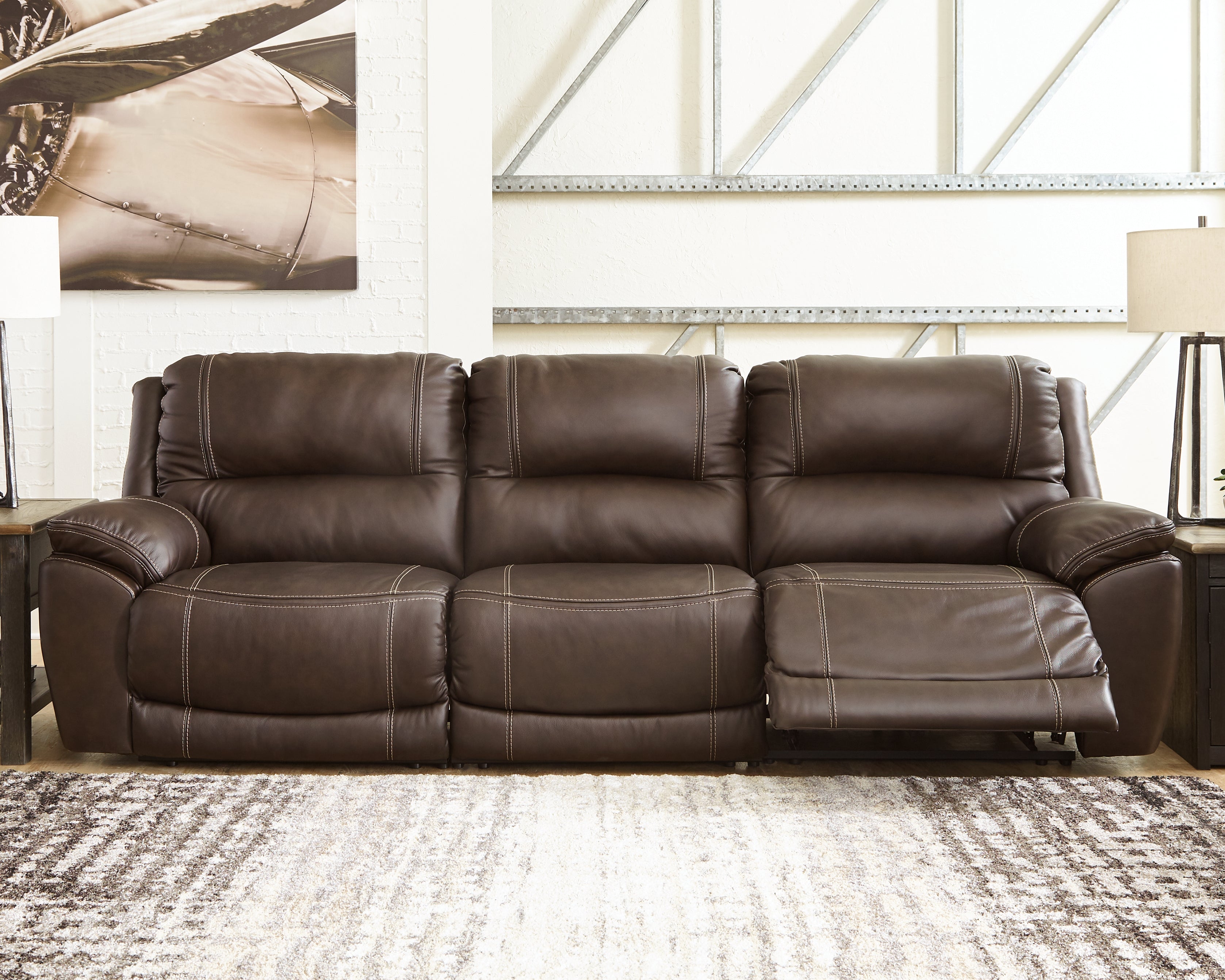 Lullora Furniture - Ashley Furniture - Dunleith Sectional - 3-Piece Power Reclining Sofa / Chocolate - U71604S5