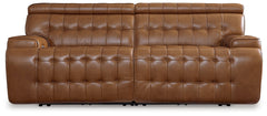 Lullora Furniture - Ashley Furniture - Temmpton Sectional - 2-Piece Power Reclining Sectional Loveseat / Chocolate - U92708S1