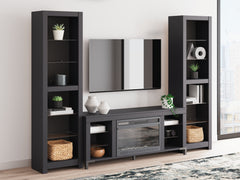 Lullora Furniture - Ashley Furniture - Cayberry 3-Piece Entertainment Center with Electric Fireplace - 3-Piece Entertainment Center with Electric Fireplace / Black - W2721W2