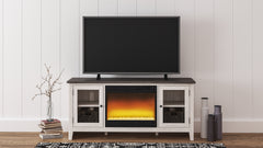 Lullora Furniture - Ashley Furniture - Dorrinson 60" TV Stand with Electric Fireplace - 60" TV Stand with Electric Fireplace / Two-tone - W287W2