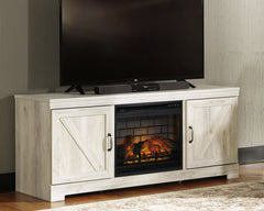 Lullora Furniture - Ashley Furniture - Bellaby 63" TV Stand with Electric Fireplace - 63" TV Stand with Electric Fireplace / Whitewash - W331W9