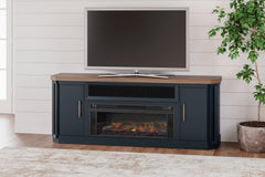Lullora Furniture - Ashley Furniture - Landocken 83" TV Stand - 83" / Brown/Blue - W402-68