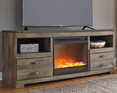 Lullora Furniture - Ashley Furniture - Trinell 63" TV Stand with Electric Fireplace - 63" TV Stand with Electric Fireplace / Brown - W446W5