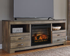 Lullora Furniture - Ashley Furniture - Trinell 63" TV Stand with Electric Fireplace - 63" TV Stand with Electric Fireplace / Brown - W446W9