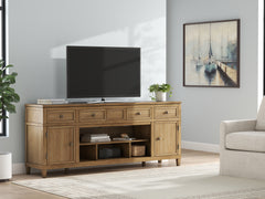 Lullora Furniture - Ashley Furniture - Sharlance 81" TV Stand - 81" / Light Brown - W655-68