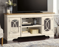 Lullora Furniture - Ashley Furniture - Realyn 74" TV Stand - 74" / Chipped White - W743-68
