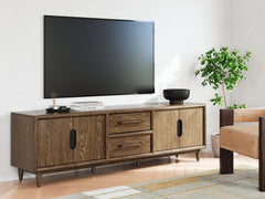 Lullora Furniture - Ashley Furniture - Roanhowe 85" TV Stand - 85" / Brown - W769-68