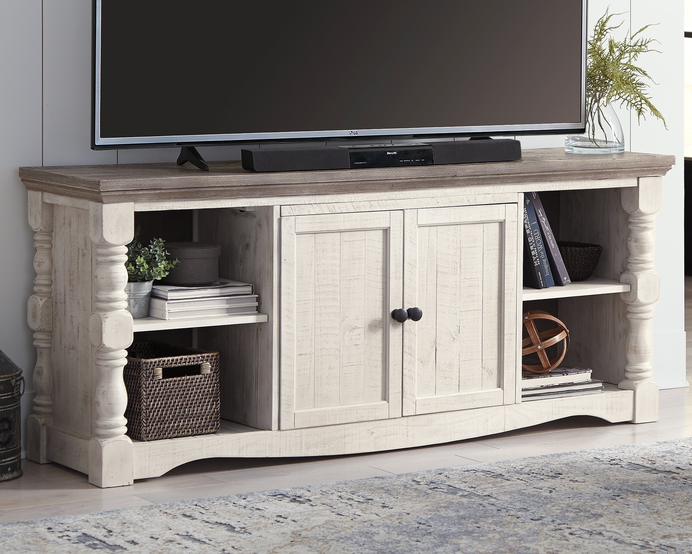 Lullora Furniture - Ashley Furniture - Havalance 67" TV Stand - 67" / Two-tone - W814-30